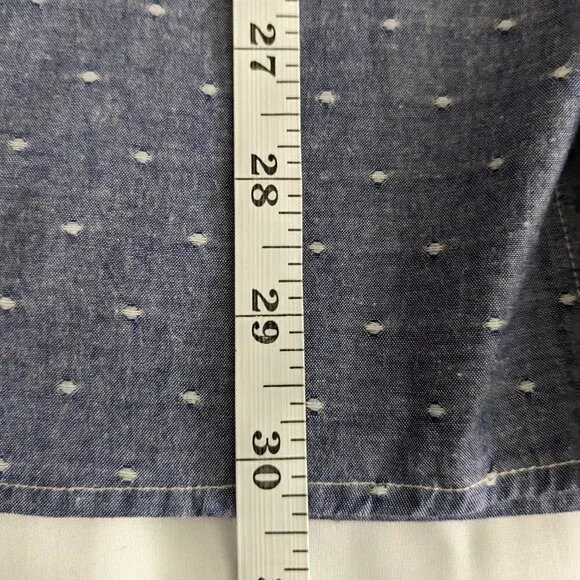 J. Crew Shirt Men's Size XL Blue White Button-up Slim Fit Long Sleeve Dotted - Picture 14 of 14